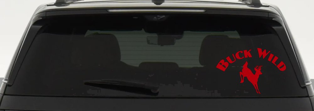 Deer Hunting Buck Wild Car or Truck Window Decal Sticker (Red)