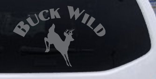 Deer Hunting Buck Wild Car or Truck Window Decal Sticker (Silver)