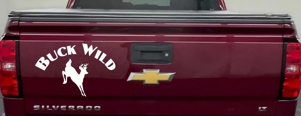 Deer Hunting Buck Wild Car or Truck Window Decal Sticker (White)