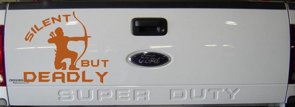 Silent But Deadly Bow Hunting Car or Truck Window Decal Sticker (Nut Brown)