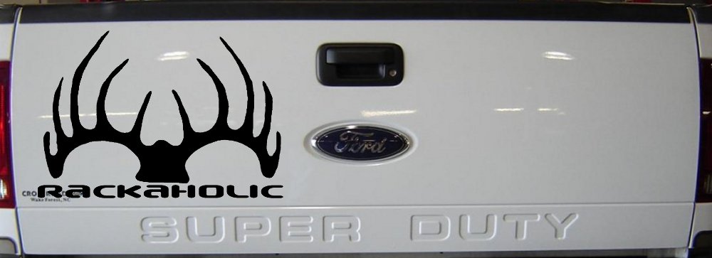 Rackaholic Deer Hunting Car or Truck Window Decal Sticker (Black)