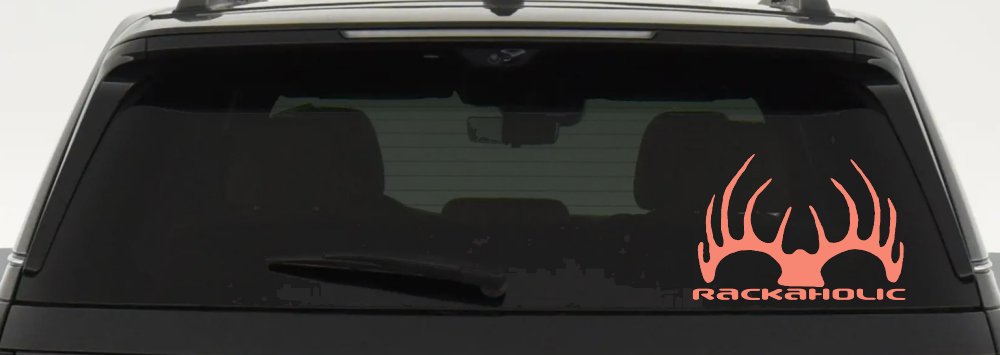 Rackaholic Deer Hunting Car or Truck Window Decal Sticker (Coral)