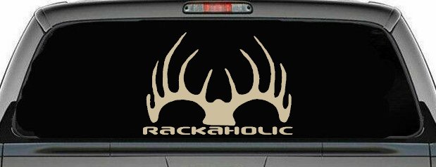 Rackaholic Deer Hunting Car or Truck Window Decal Sticker (Desert Sand)