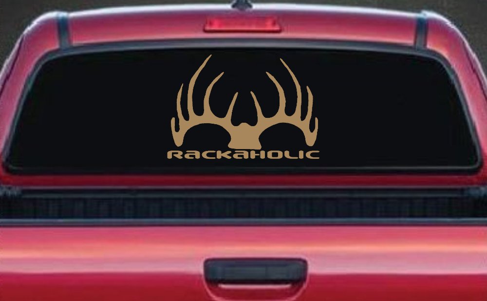 Rackaholic Deer Hunting Car or Truck Window Decal Sticker (Light Brown)