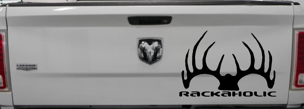 Rackaholic Deer Hunting Car or Truck Window Decal Sticker (Matte Black)