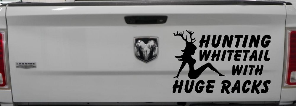 Hunting Whitetail With Huge Racks Car or Truck Window Decal Sticker
