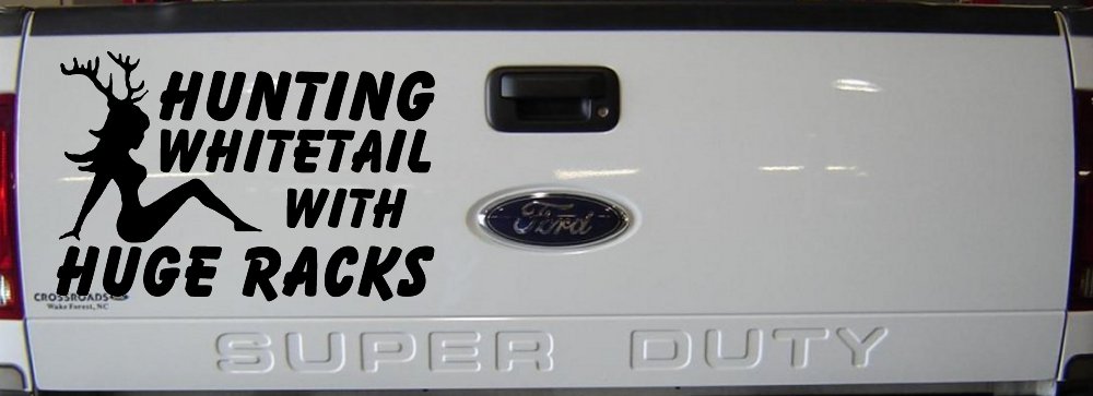 Hunting Whitetail With Huge Racks Car or Truck Window Decal Sticker