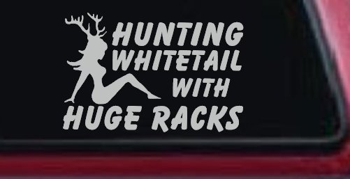 Hunting Whitetail With Huge Racks Car or Truck Window Decal Sticker