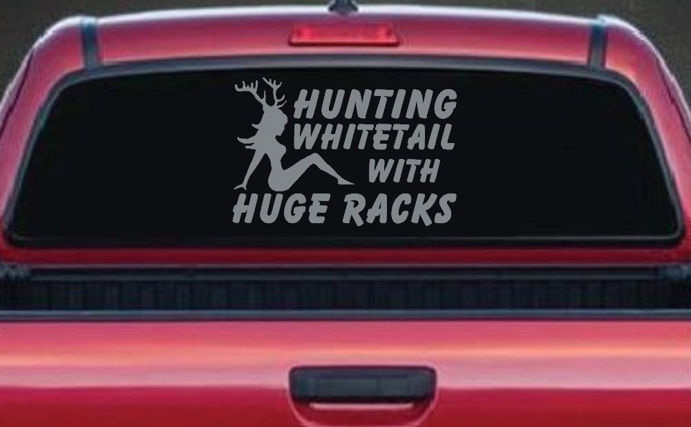 Hunting Whitetail With Huge Racks Car or Truck Window Decal Sticker