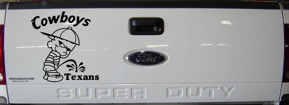 Cowboys Pee On Texans Vinyl Decal Funny Car Truck Window Sticker (Black)