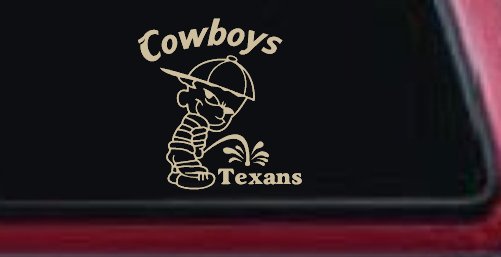Cowboys Pee On Texans Decal Pee Ons Car or Truck Window Decal Sticker (Desert Sand)