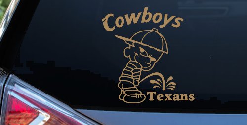Cowboys Pee On Texans Decal Pee Ons Car or Truck Window Decal Sticker (Light Brown)