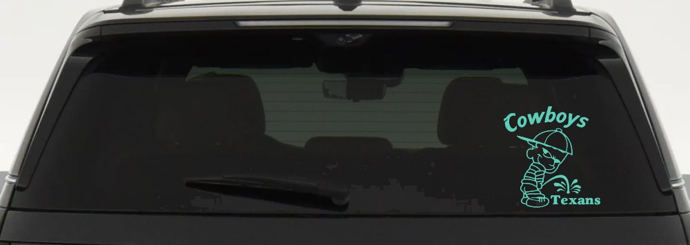 Cowboys Pee On Texans Vinyl Decal Funny Car Truck Window Sticker (Mint)