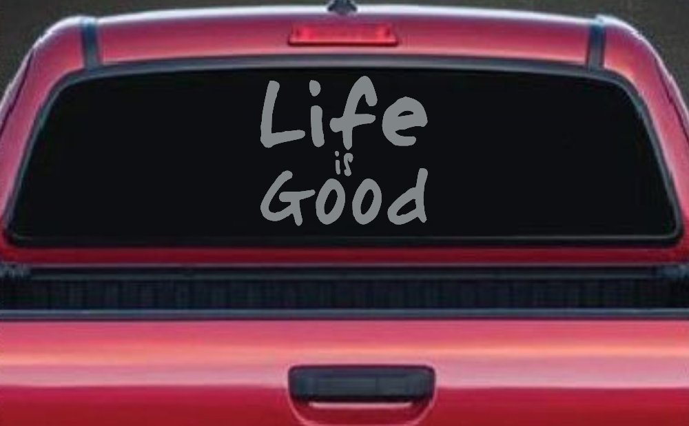 Life is Good Christian Car or Truck Window Decal Sticker (Telegrey)