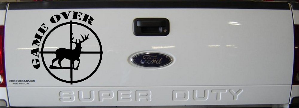 Game Over Deer In Scope Hunting Car or Truck Window Decal Sticker