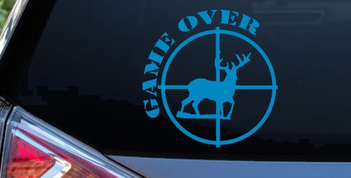 Game Over Deer In Scope Hunting Car Truck Window Vinyl Decal Sticker (Blue)