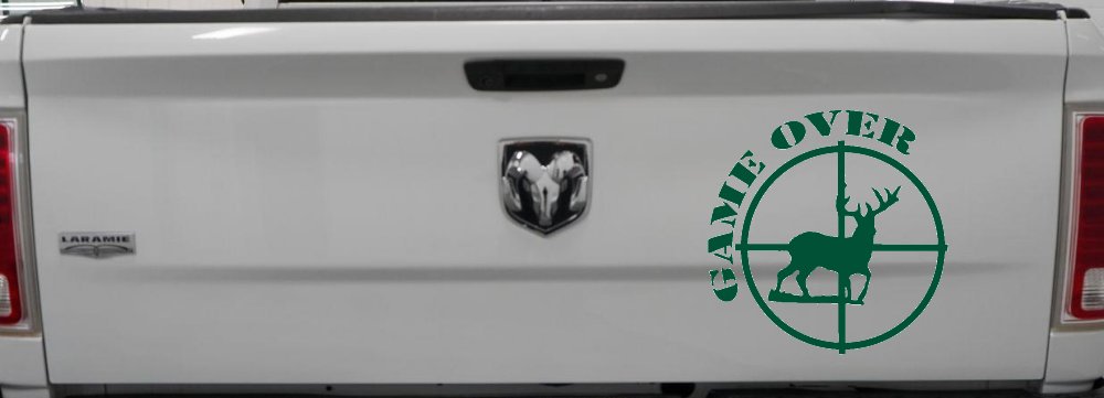 Game Over Deer In Scope Hunting Car or Truck Window Decal Sticker