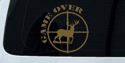 Game Over Deer In Scope Hunting Car Truck Window Vinyl Decal Sticker (Gold)