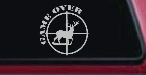 Game Over Deer In Scope Hunting Car or Truck Window Decal Sticker