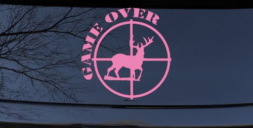 Game Over Deer In Scope Hunting Car or Truck Window Decal Sticker