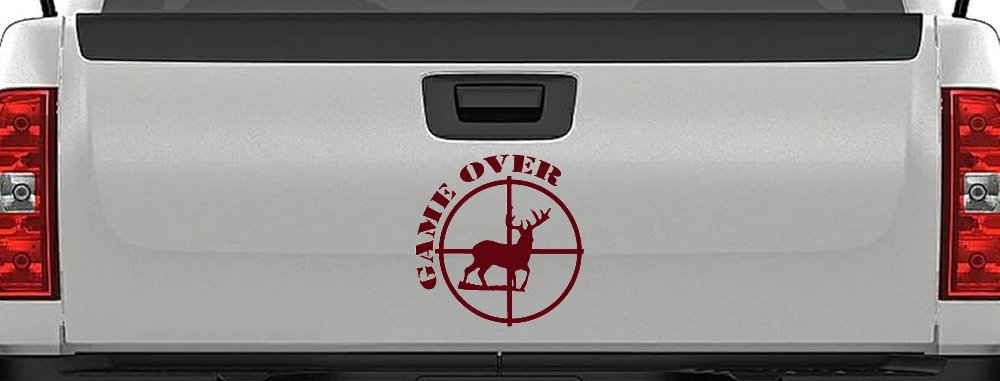 Game Over Deer In Scope Hunting Car or Truck Window Decal Sticker