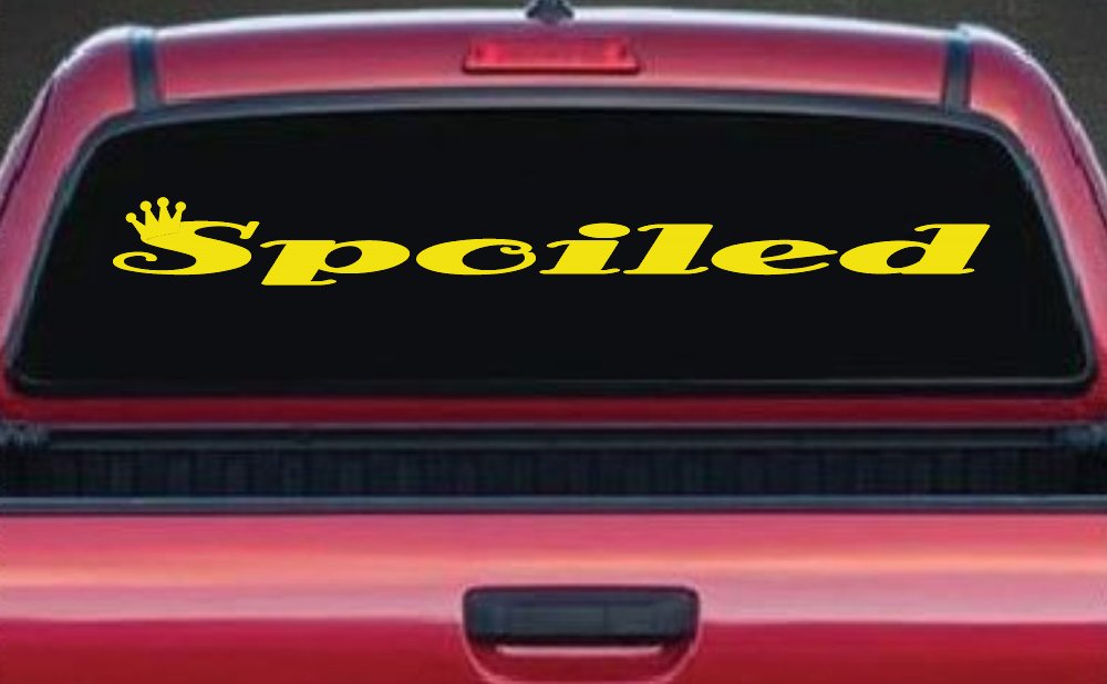Spoiled with Crown Car or Truck Window Decal Sticker (Yellow)