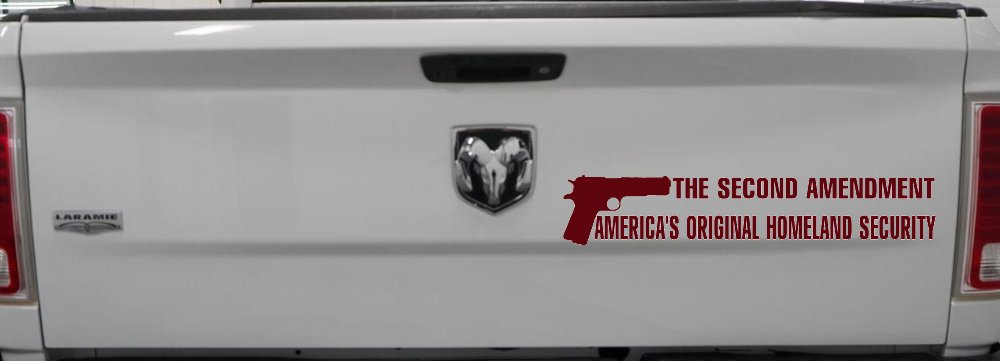 The 2nd Amendment America's Original Homeland Security Guns Car or Truck Window Decal Sticker (Purple Red)