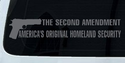 The 2nd Amendment America's Original Homeland Security Guns Car or Truck Window Decal Sticker (Silver)