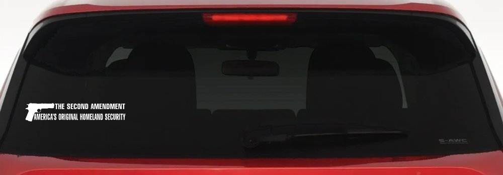 The 2nd Amendment America's Original Homeland Security Guns Car or Truck Window Decal Sticker (White)