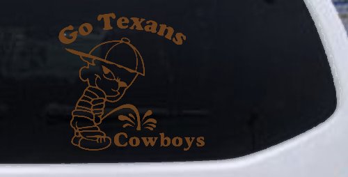 Go Texans Pee On Cowboys Decal Car or Truck Window Decal Sticker (Copper)
