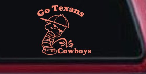 Go Texans Pee On Cowboys Decal Car or Truck Window Decal Sticker (Coral)