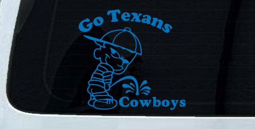 Go Texans Pee On Cowboys Decal Car or Truck Window Decal Sticker (Sky Blue)