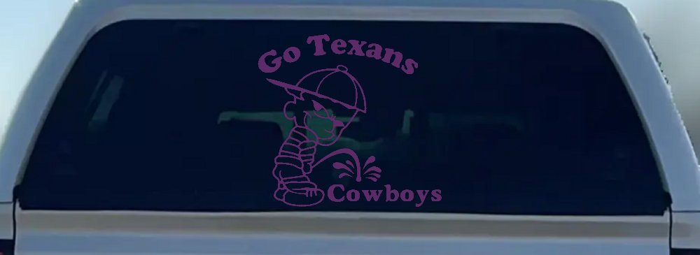 Go Texans Pee On Cowboys Decal Car or Truck Window Decal Sticker (Violet)