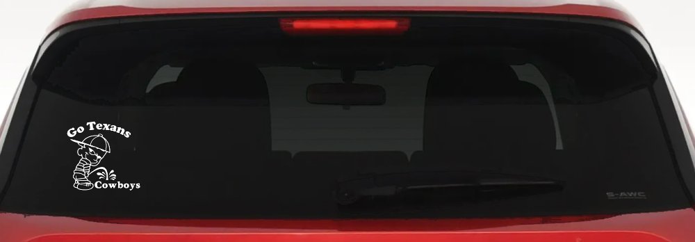 Go Texans Pee On Cowboys Decal Car or Truck Window Decal Sticker (White)