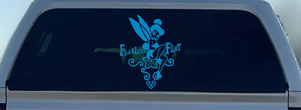 Tinkerbell Fearless Flirt Girlie Car or Truck Window Decal Sticker