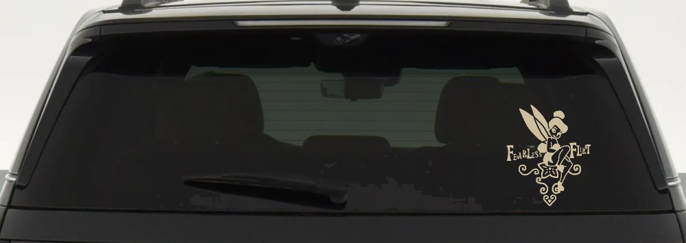 Tinkerbell Fearless Flirt Girlie Car or Truck Window Decal Sticker