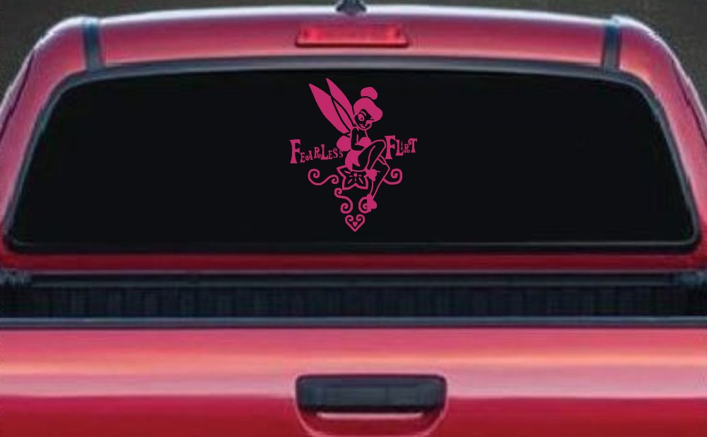 Tinkerbell Fearless Flirt Girlie Car or Truck Window Decal Sticker