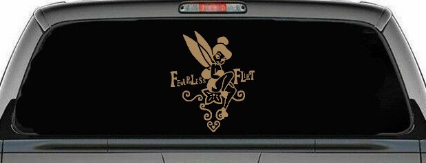 Tinkerbell Fearless Flirt Girlie Car or Truck Window Decal Sticker
