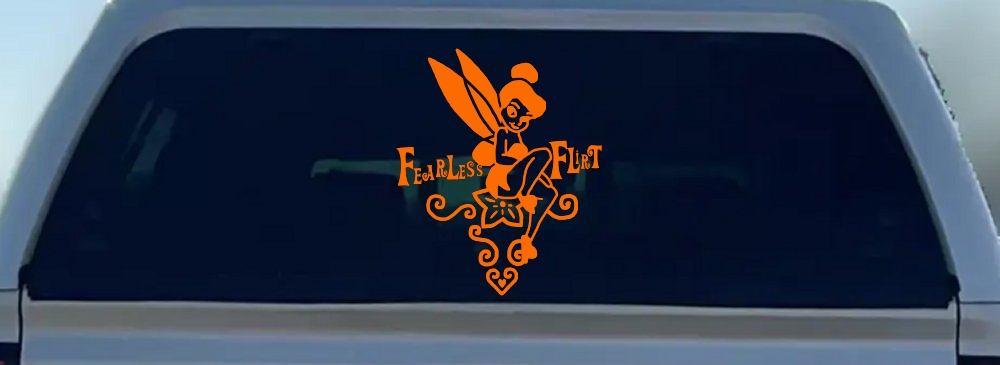 Tinkerbell Fearless Flirt Girlie Car or Truck Window Decal Sticker