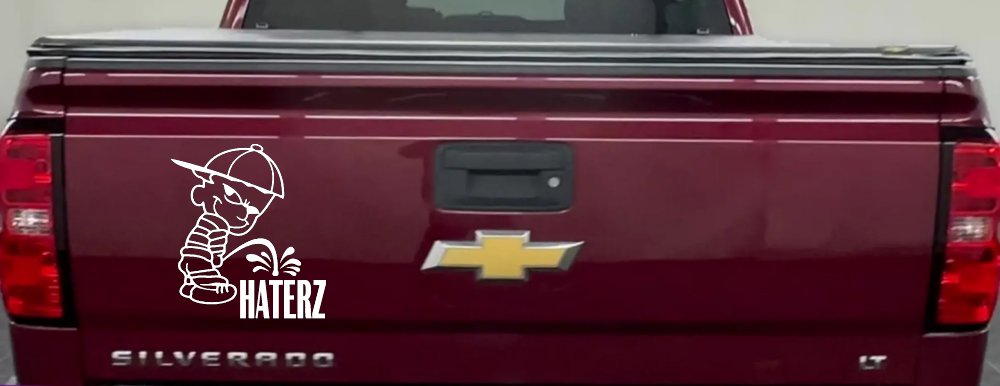 Pee on Haterz Haters Car or Truck Window Decal Sticker