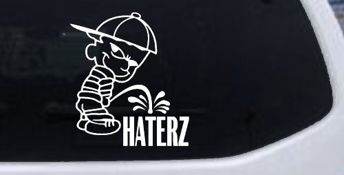 Pee on Haterz Haters Car or Truck Window Decal Sticker