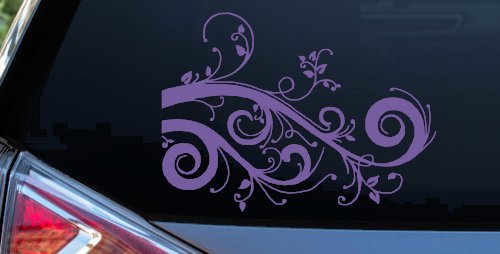 Swirl Vine Swirls Car or Truck Window Decal Sticker (Purple)
