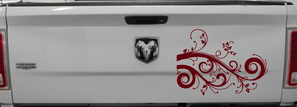 Swirl Vine Swirls Car or Truck Window Decal Sticker (Purple Red)