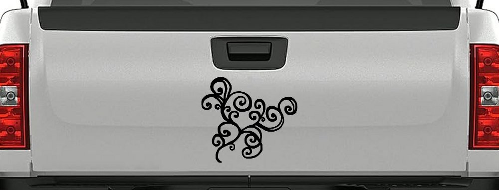 Swirl Car Truck Window Decal Sticker Vinyl Graphic Auto Decoration (Black)