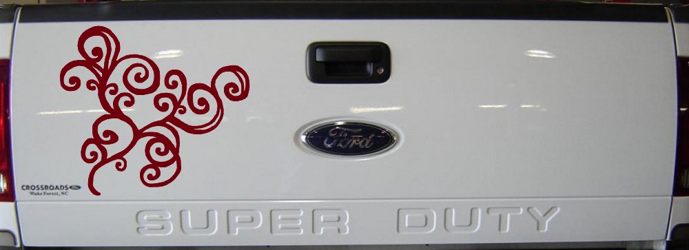 Swirl Car or Truck Window Decal Sticker (Burgundy)