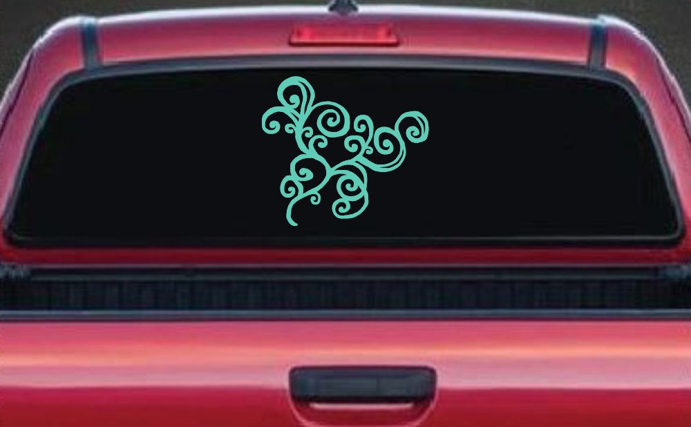 Swirl Car or Truck Window Decal Sticker (Mint)