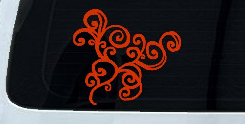 Swirl Car or Truck Window Decal Sticker (Orange Red)