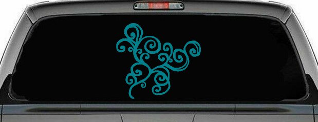 Swirl Car Truck Window Decal Sticker Vinyl Graphic Auto Decoration (Turquoise Blue)