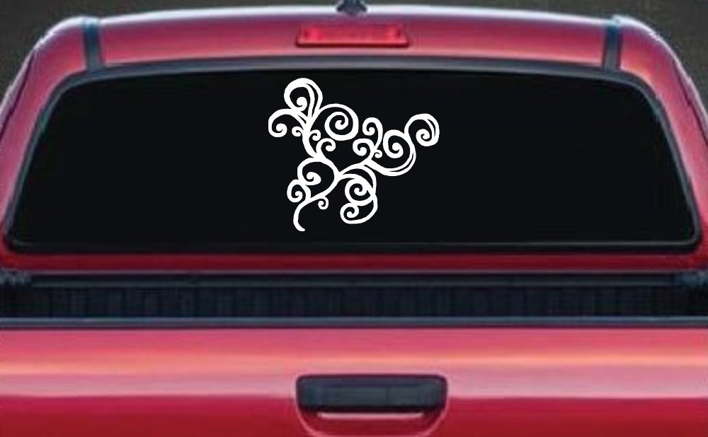 Swirl Car or Truck Window Decal Sticker (White)