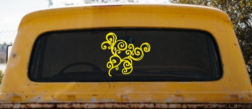 Swirl Car or Truck Window Decal Sticker (Yellow)